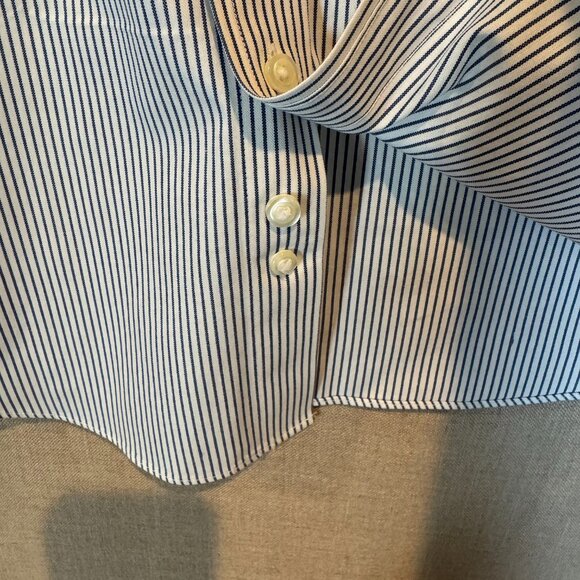 Brooks Brothers Regent 1818 Non-Iron Dress Shirt 17.5–6/7 Blue Stripe Cotton - Picture 6 of 10